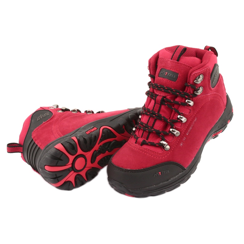 Botas de montaña con membrana MtTrek 034 rojo negro 4