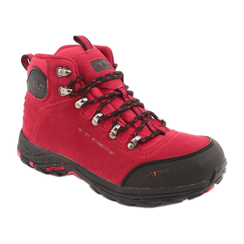 Botas de montaña con membrana MtTrek 034 rojo negro 1
