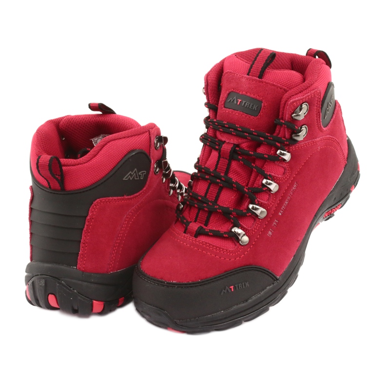 Botas de montaña con membrana MtTrek 034 rojo negro 3