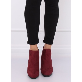 Botas de tacón, burdeos H9261 Burdeos rojo 4