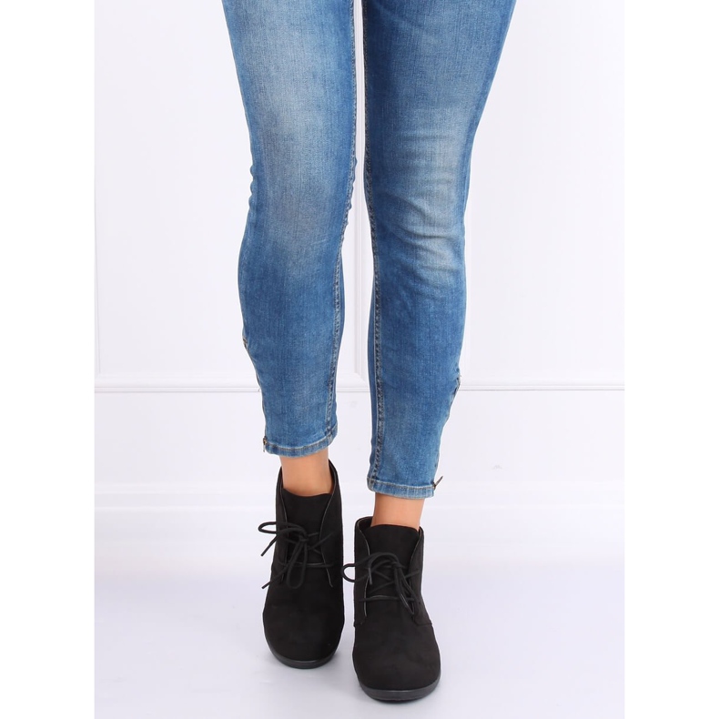 Negro Botas con tacón de cuña E3265 Negro 1 Negro Botas con tacón de cuña E3265 Negro 1