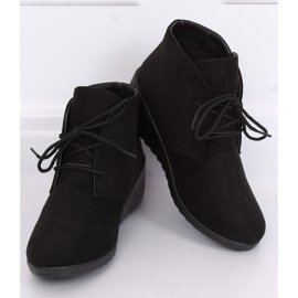 Negro Botas con tacón de cuña E3265 Negro 2