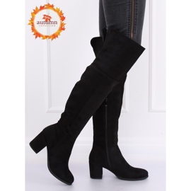 Botas mosqueteras con tacones bajos negro 8B965 Negro 4
