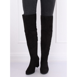 Botas mosqueteras con tacones bajos negro 8B965 Negro 3