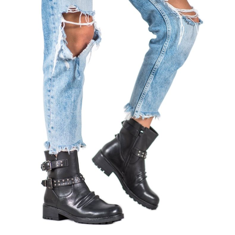 J. Star Botas de rock de moda negro 2 J. Star Botas de rock de moda negro 2