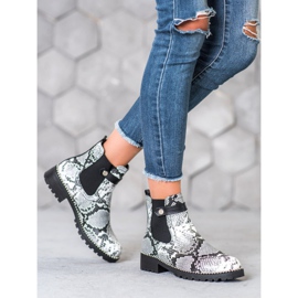 Seastar Botines chelsea con estampado de serpiente blanco multicolor 2