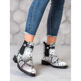 Seastar Botines chelsea con estampado de serpiente blanco multicolor 3