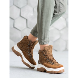 Seastar Botas con cordones de moda marrón 5