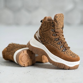 Seastar Botas con cordones de moda marrón 3
