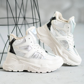 Botines deportivos de moda blanco gris 1 Botines deportivos de moda blanco gris 1