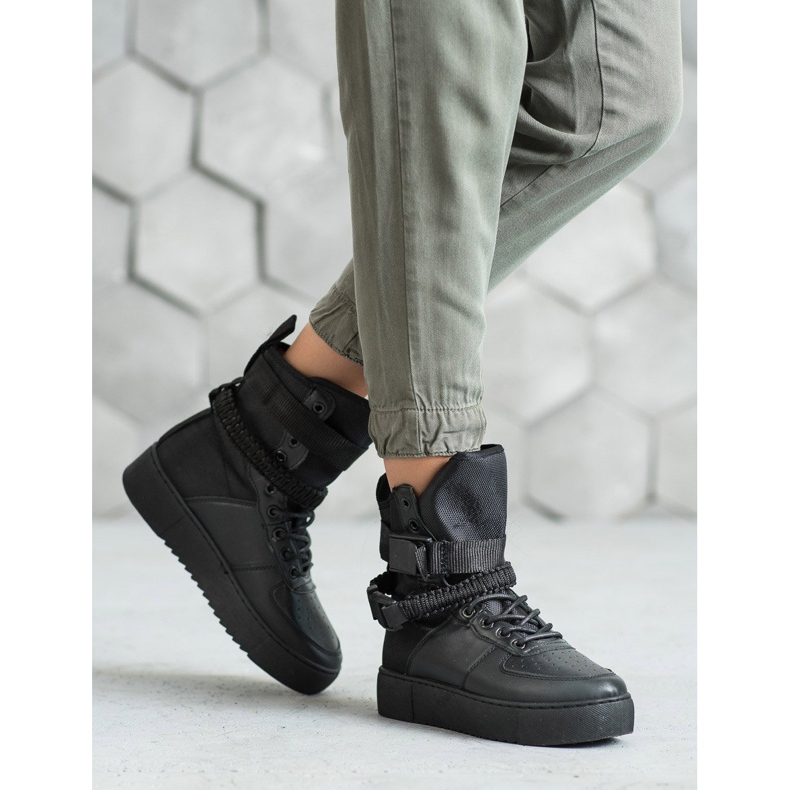 Diamantique Botas altas con hebillas negro 1