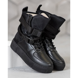 Diamantique Botas altas con hebillas negro 4