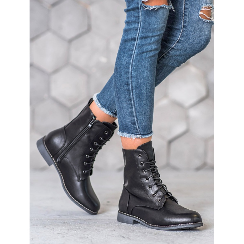 Super Me Botas altas con cuero ecológico negro 2