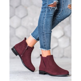 Ideal Shoes Botas sin cordones rojo 2
