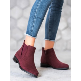 Ideal Shoes Botas sin cordones rojo 3