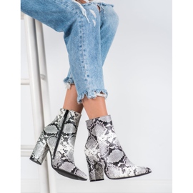 Seastar Bota con estampado de serpiente blanco negro multicolor 1