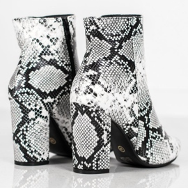 Seastar Bota con estampado de serpiente blanco negro multicolor 5