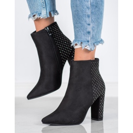 Seastar Botines de ante con circonita cúbica negro 3