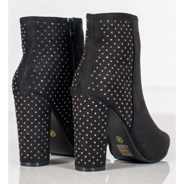 Seastar Botines de ante con circonita cúbica negro 5