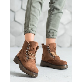 SHELOVET Trappers con cordones marrón 2