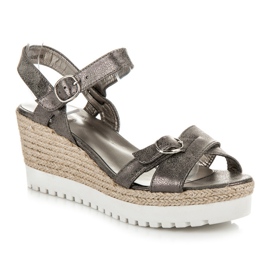 Kylie Alpargatas Sandalias Plateadas gris 3