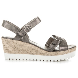 Kylie Alpargatas Sandalias Plateadas gris 2