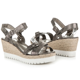 Kylie Alpargatas Sandalias Plateadas gris 1