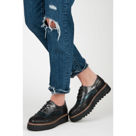 Kylie Zapatos brogues atados negro 3
