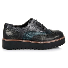 Kylie Zapatos brogues atados negro 5
