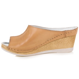 Vinceza Pantuflas de cuero marrón 4