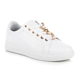 Deportivas Blancas Con Adorno blanco 2