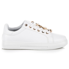 Deportivas Blancas Con Adorno blanco 1