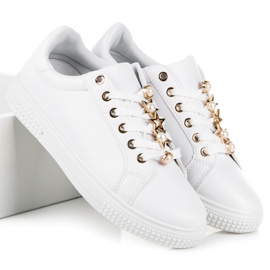 Deportivas Blancas Con Adorno blanco 5