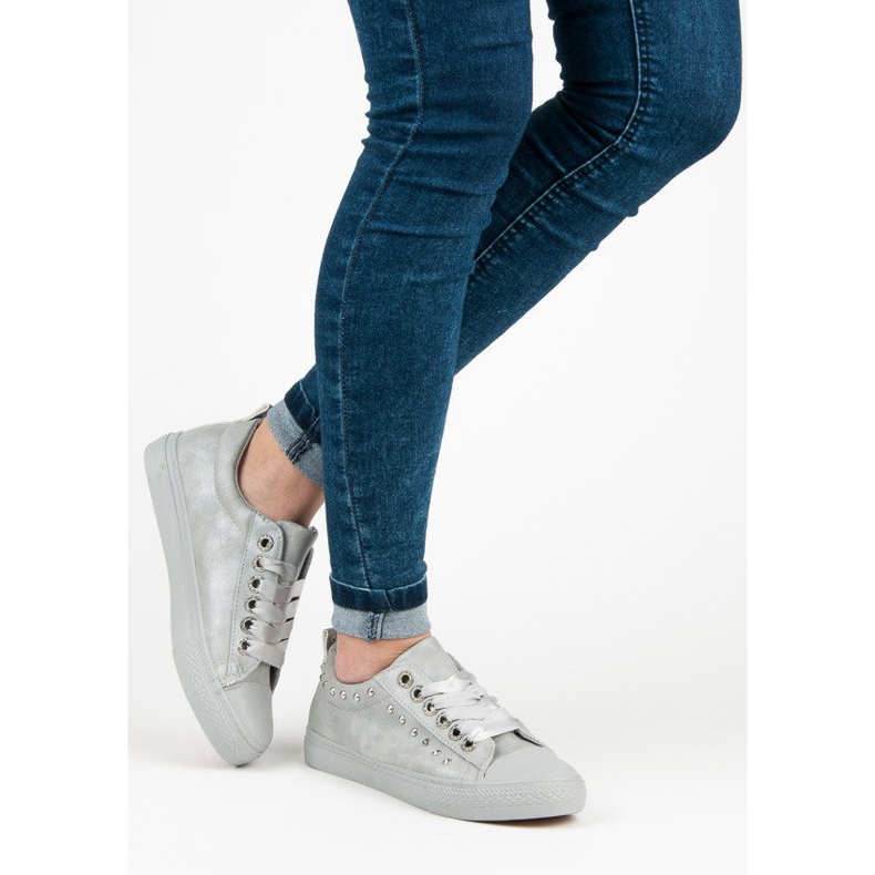 Deportivas Grises Con Lazo 2 Deportivas Grises Con Lazo 2