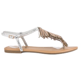 Sandalias japonesas plateadas gris 6