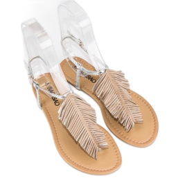 Sandalias japonesas plateadas gris 5