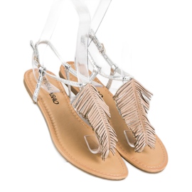 Sandalias japonesas plateadas gris 3