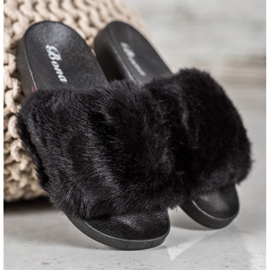 Bona Zapatillas con piel negro 1