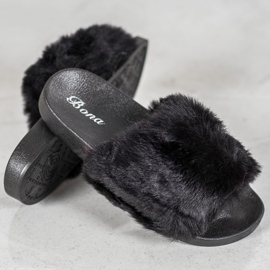Bona Zapatillas con piel negro 2