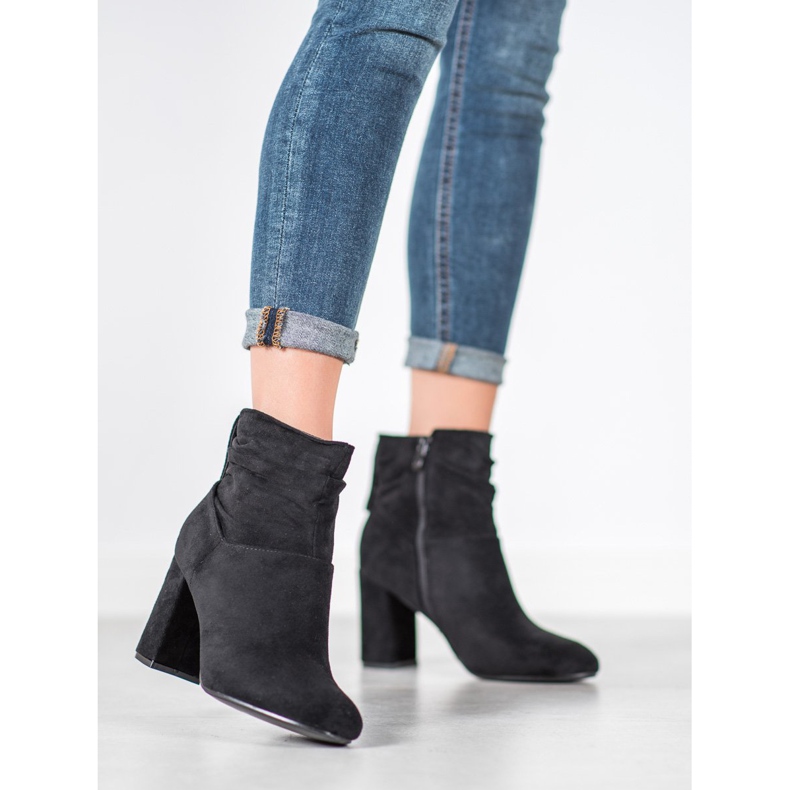 SHELOVET Botas clásicas de tacón alto negro 2 SHELOVET Botas clásicas de tacón alto negro 2