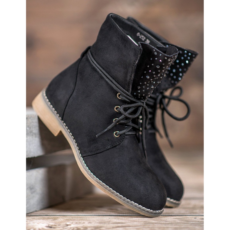 Botas con cristales negro 2