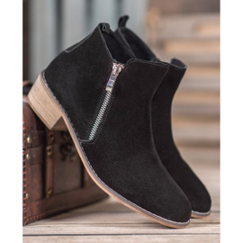 Goodin Botines de cuero con cremallera negro 3