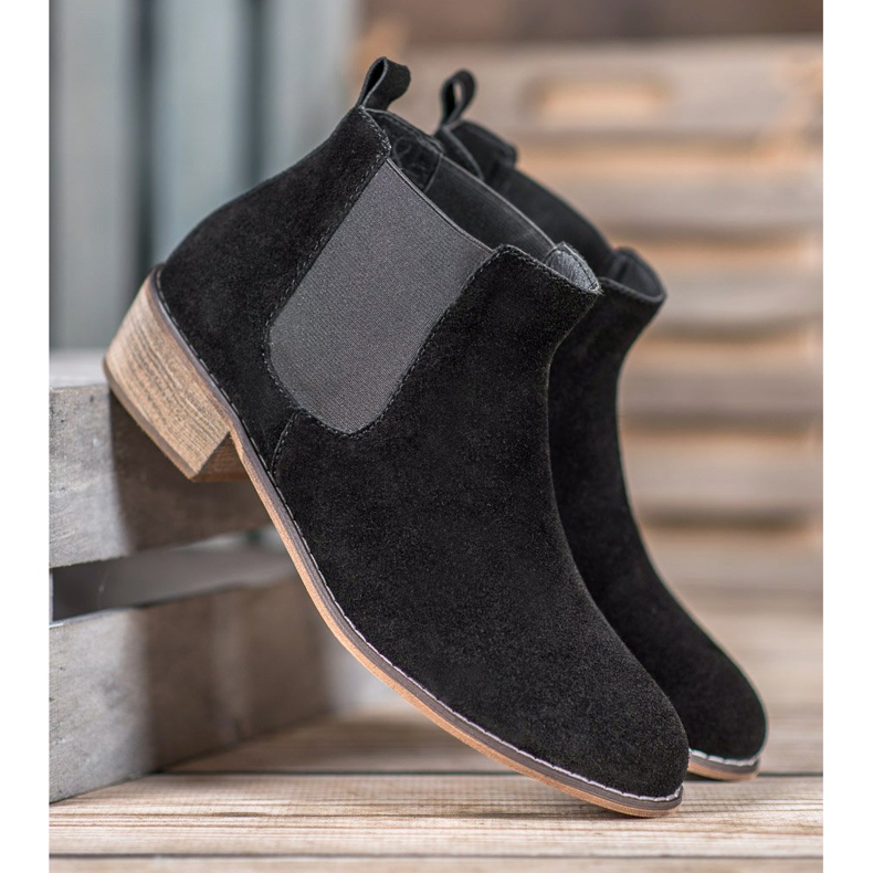 Goodin Botas Chelsea de piel negro 1
