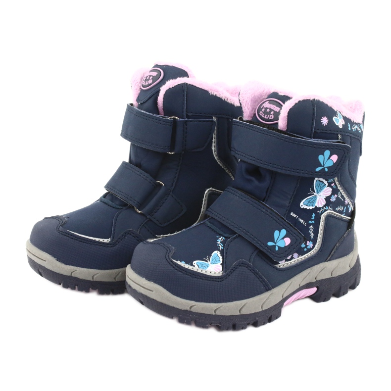 Botas American Club con membrana HL28 mariposas azul marino rosado 3