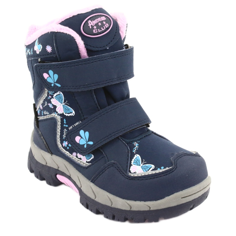 Botas American Club con membrana HL28 mariposas azul marino rosa 1
