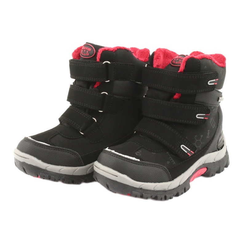 Botas softshell negras American Club HL20 con membrana negro rojo 3