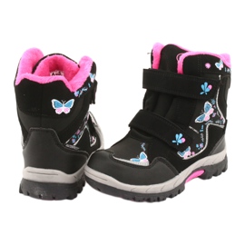 Botas American Club con membrana HL27 mariposas negras negro azul rosado 4