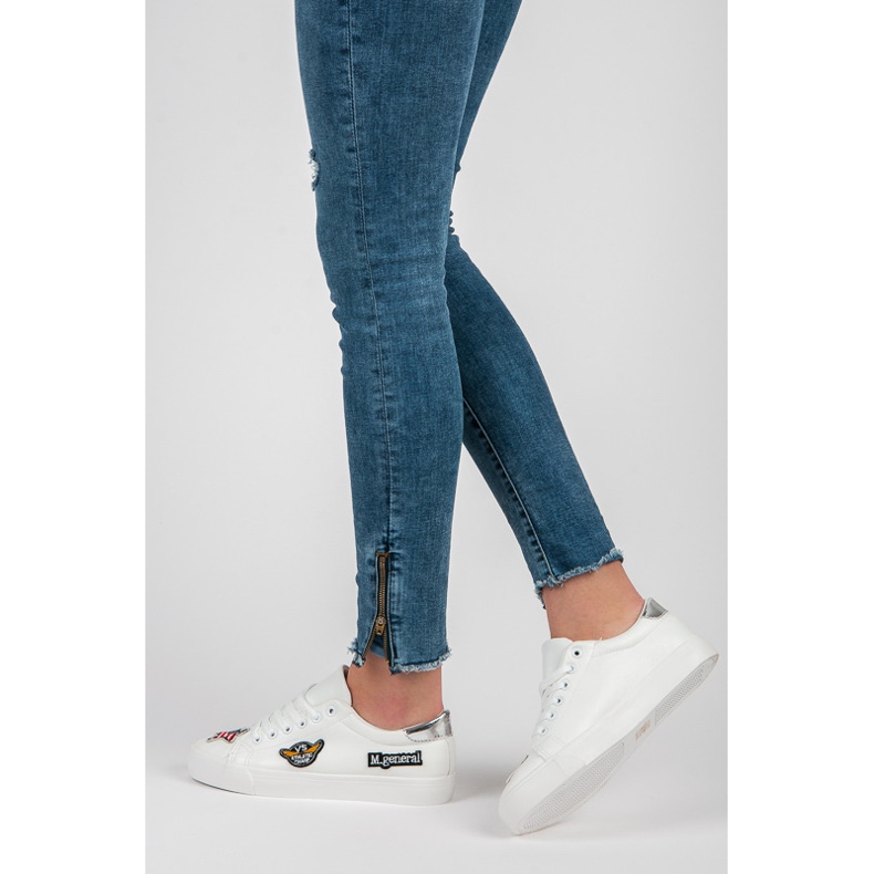 Seastar Zapatillas militares con parches blanco 1