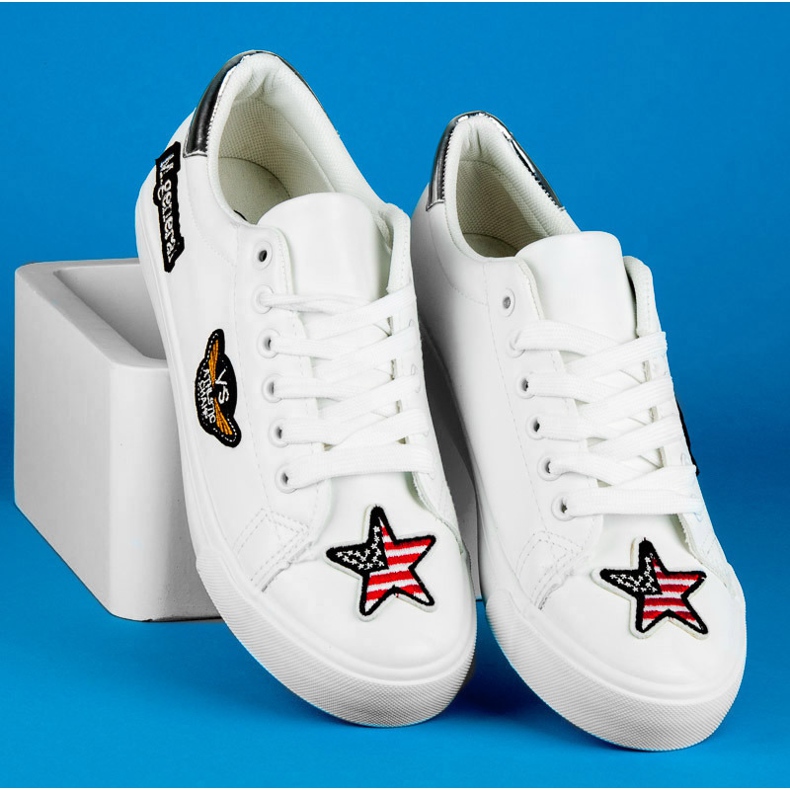 Seastar Zapatillas militares con parches blanco 2