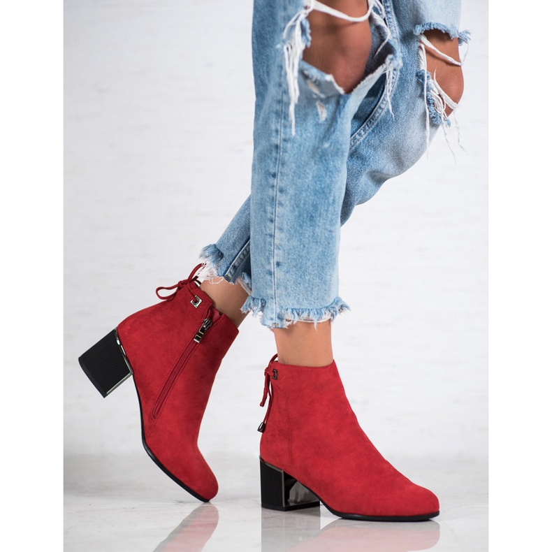 Goodin Botas de ante rojas rojo 1